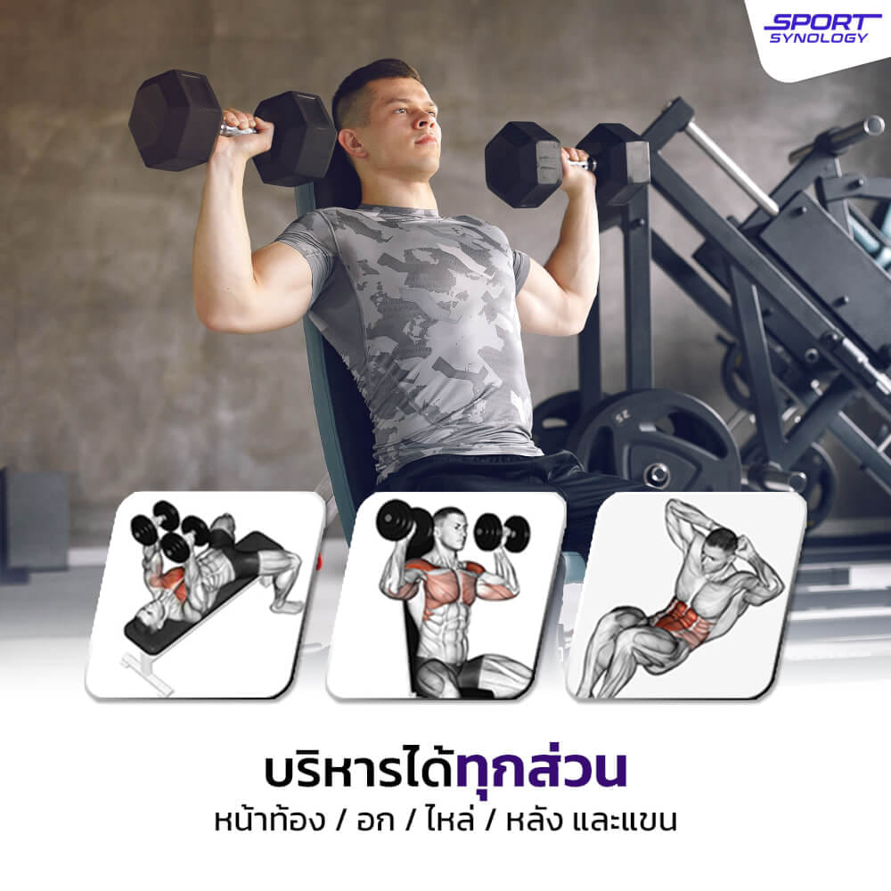 ม้านั่งปรับระดับ SPORTSYNOLOGY MB150 โครงสร้างแข็งแรง ปรับได้ 6 ระดับ_2